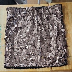 NWT DKNY Gold/Cooper Sequin Embellished Skirt New With Tags  Size M